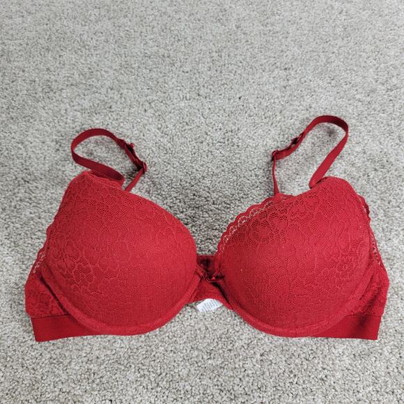 Aerie Everyday Comfort Bra Womens 34B Red Lace Padded Convertible Racerback - Picture 3 of 11